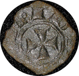 SICILY Italian states Manfred (1258-1266) Billon 1 Denaro Minted in Messina (44)