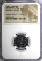 ROMAN EMPIRE Claudius II AD 268-270 BI Double-Denarius / PAX Peace NGC (026)