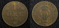 SWEDEN Oscar II (1872-1907) Bronze 1886 1 ORE Extra Large letters KM# 750 (513)