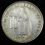 GUATEMALA Silver 1945 10 Centavos Guatemala City Mint KM# 239.1 (22 751)