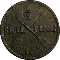 SWEDEN Gustaf IV Adolf 1803 1/2 Skilling OVERSTRUCK 1748 1 ore SCARCE KM565(735)