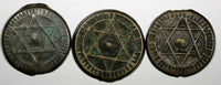 Morocco Sidi Mohammed IV LOT OF 3 COINS AH1285(1869) 4 Fulus Marrakesh C166.2(1)