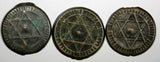 Morocco Sidi Mohammed IV LOT OF 3 COINS AH1285(1869) 4 Fulus Marrakesh C166.2(1)