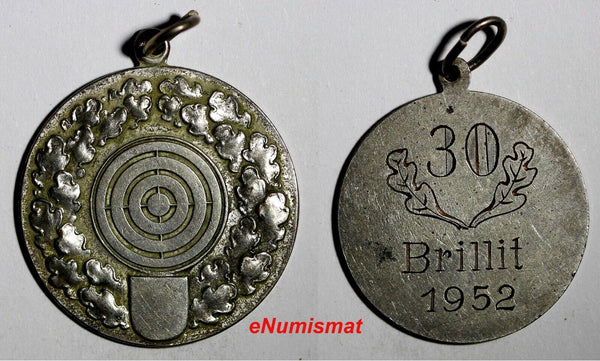 SWISS Shooting Silver Medal 1952 Award "30 BRILLIT"  8,50g.; 30 mm (13 952)