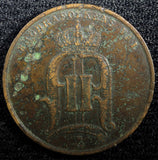 Sweden Oscar II Bronze 1880 5 Öre Small Letters RARE DATE KM# 736 (23 176)