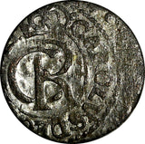 LIVONIA Riga CARL XI of Sweden (1660-1697)Silver 1661 Solidus XF KM#55 (15 059)