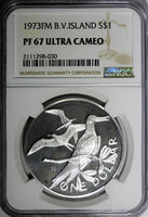 British Virgin Islands Silver 1973 FM $1.00 Dollar NGC PF67 ULTRA CAMEO KM#6a(0)