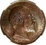 Great Britain Edward VII 1902 1/2 Penny HIGH SEA LEVEL NGC MS63 BN KM# 793.2 (9)