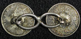 India-British Victoria (1837-1901) Silver 1877 2 Annas Pair of Cufflinks KM# 488