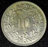 SWITZERLAND Copper-Nickel 1926 10 Rappen UNC Toned KM# 27 (23 362)