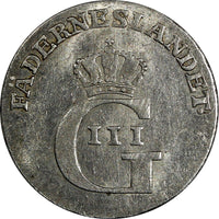 Sweden Gustav III ( 1771-1792) Silver 1779 OL 1/12 Riksdaler KM# 523 (19 341)