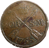 Sweden  Adolf Frederick Copper 1768 2 Ore, S.M. Low Mintage-168,000 KM#461 (57)