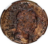 ROMAN Constantius I as Caesar AD 305-306 BI Nummus / Genius,patera. NGC (75)