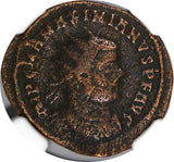 Roman Maximian,AD286-310 AE Post-Ref.Radiate / Victory From Jupiter NGC (042)
