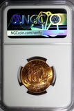 GREAT BRITAIN Elizabeth II 1967 1/2 Penny NGC MS64 RD FULL RED TONING KM# 896(3)