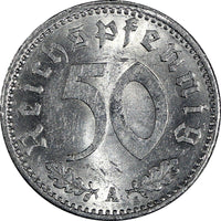 Germany - Third Reich Aluminum 1935 A 50 Reichspfennig UNC KM# 87 (181)