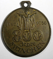 GERMANY 1158-1958 Munich Bavaria 800 Year Anniversary Bronze Medal 38,7mm (301)
