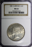 Great Britain Victoria Silver 1881 1/2 Crown NGC MS62 KM# 756 (15)
