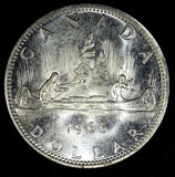 CANADA Elizabeth II Silver 1966 $1.00 Dollar  UNC KM# 64.1 (22 775)