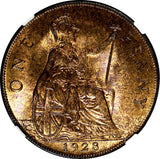 GREAT BRITAIN George V Bronze 1928 1 Penny NGC MS64 RB 1st YEAR TYPE KM# 838 (5)