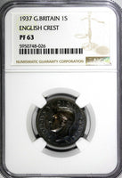 Great Britain George VI PROOF 1937 1 Shilling English Crest NGC PF63 KM# 853 (6)