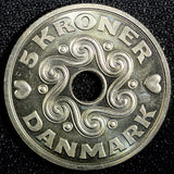 Denmark Margrethe II 1993 5 Kroner 28,5mm PROOF LIKE GEM BU KM# 869.1 (23 815)