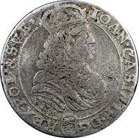 Poland Johann Casimir AR 1668 TLB 18 Groszy,Tympf Last Date Type KM# A94 (8903)