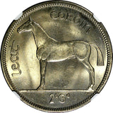 Ireland Republic Copper-Nickel 1964 1/2 CROWN Horse NGC MS64 GEM BU KM# 16a (40)