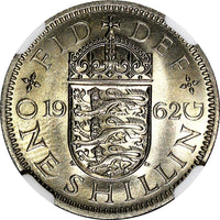 GREAT BRITAIN 1962 1 Shilling English Crest NGC MS65 TOP GRADED KM# 904 (010)