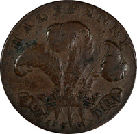 GREAT BRITAIN 1794 1/2 Penny Token Prince of Wales Sussex–Brighton DH# 2 (101)