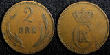 Denmark Christian IX Bronze 1899 VBP 2 Ore  KM# 793.2 (23 780)