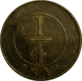 Dominican Republic Brass 1848 1/4 Real SCARCE KM# 2