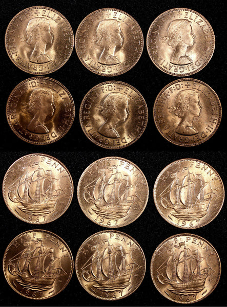 GREAT BRITAIN Elizabeth II 1967 1/2 Penny KM# 896 RANDOM PICK (1 Coin)