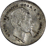 SWEDEN Oscar I (1844-1859) Silver 1857 ST 10 Ore KM# 683 (20 480)