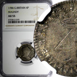 Great Britain George III Silver 1786 4 Pence NGC AU55 Toned KM# 596.1 (079)
