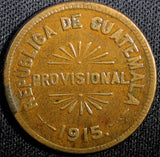 Guatemala Provisional Coinage Copper 1915 25 Centavos KM# 231 (23 324)