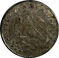 MEXICO Silver 1847 Go PM 1/2 Real Guanajuato Mint KM# 370.7