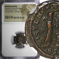 Roman Empire Constantine I AD 307-337 AE3 BI Nummus / ANGELS OF VICTORY NGC (68)