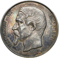 FRANCE NAPOLEON III Silver 1858 MEDAL by Barre.Regattas de Monte-Cristo. 50mm(4)
