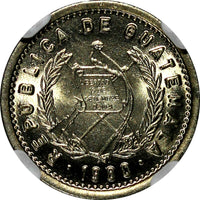 Guatemala 1980 5 Centavos Larger letters.Dots NGC MS66 TOP GRADED KM# 276.2 (8)