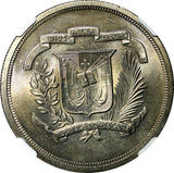 Dominican Republic 1978 1 Peso NGC MS64 Mintage-35,000 Toning KM# 53 (036)