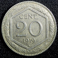 Italy Vittorio Emanuele III Copper-nickel 1919 R 20 Centesimi  KM# 58 (23 722)