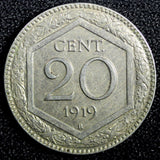 Italy Vittorio Emanuele III Copper-nickel 1919 R 20 Centesimi  KM# 58 (23 722)