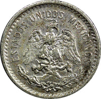 Mexico ESTADOS UNIDOS MEXICANOS Silver 1907 M 10 Centavos KM# 428 (391)