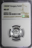 Hungary Aluminum 1983 BP 1 Forint NGC MS67 TOP GRADED BY NGC KM# 575 (037)