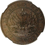 Haiti Bronze 1863 10 Centimes Heaton Mint NGC AU58 BN KM# 40 (021)