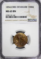 Denmark Frederik VII 1856 (ORB) 1 Skilling Rigsmont NGC MS63 BN KM# 763 (146)