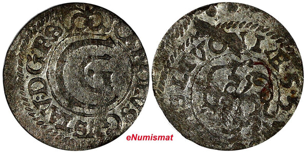 Livonia  Riga Carl X Gustav of Sweden (1654-1660) Silver 1655 Solidus KM# 4 (9)