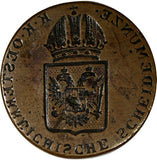 Austria Franz II 1816 A 1 Kreuzer MINT ERROR OVER BROCKAGE KM# 2113 SCARCE