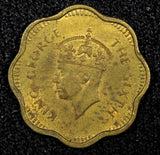 Ceylon George VI Nickel-Brass 1951 2 Cents KM# 119 (22 734)